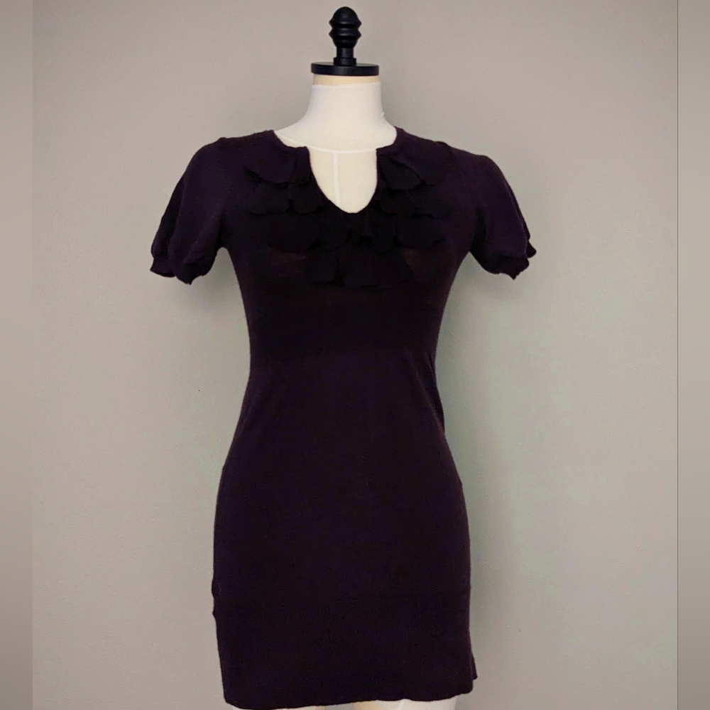 Ann Taylor Loft split neckline merino sweater dress XS